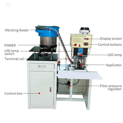 SAA Solid Hollow 3 Pin Power Plug Insert Crimping Machine With Loose Bulk Terminal Vibrating Plate Feeder