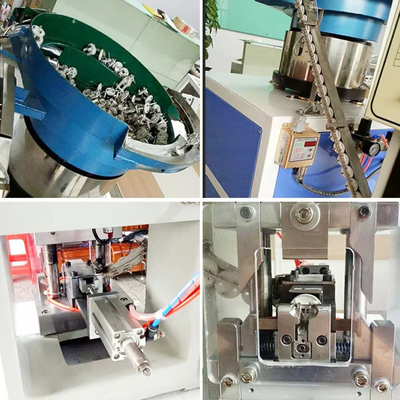 SAA Solid Hollow 3 Pin Power Plug Insert Crimping Machine With Loose Bulk Terminal Vibrating Plate Feeder