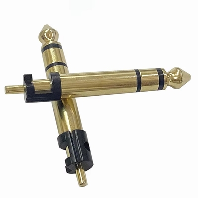 Gold Plated 6.35mm Stereo 3 Poles Stereo Audio Male Connector Audio Microphone Plug For Headphone