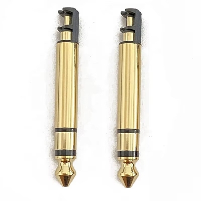 Gold Plated 6.35mm Mono 50L Audio Male Earphone Plug Connector With Thread For Headphone