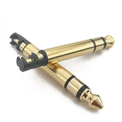 Gold Plated 6.35mm Mono 50L Audio Male Earphone Plug Connector With Thread For Headphone