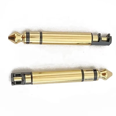 Gold Plated 6.35mm Mono 50L Audio Male Earphone Plug Connector With Thread For Headphone