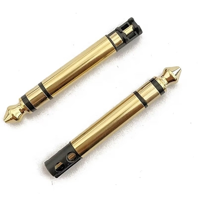 Gold Plated 6.35mm Mono 50L Audio Male Earphone Plug Connector With Thread For Headphone