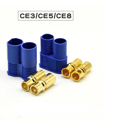 24K Gold Plated EC8 Connector with 8mm Diameter and 220A Maximum Current for RC Battery Applications