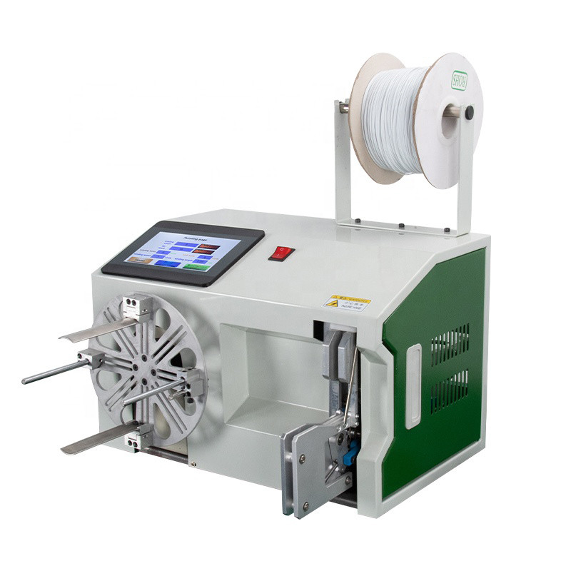 Semi-Automatic 30 Meters Long Cable Coiling Machine Data Wire Power Cable Winding And Tie Machine