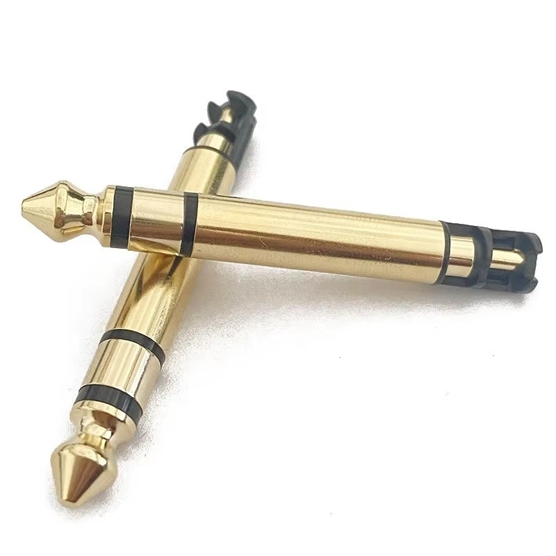 Gold Plated 6.35mm Mono 50L Audio Male Earphone Plug Connector With Thread For Headphone