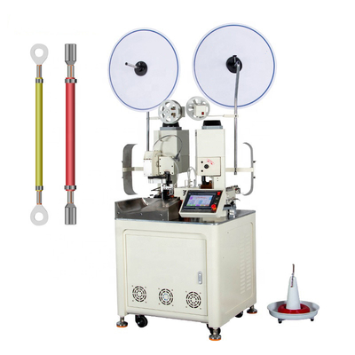 Electric Wire Cable 2 Sided Fully Automatic Crimping Machine Stripping And Cutting