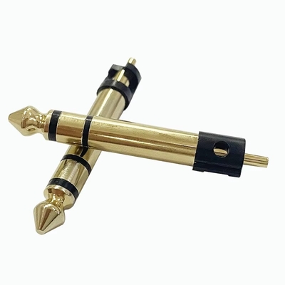 Gold Plated 6.35mm Stereo 3 Poles Stereo Audio Male Connector Audio Microphone Plug For Headphone